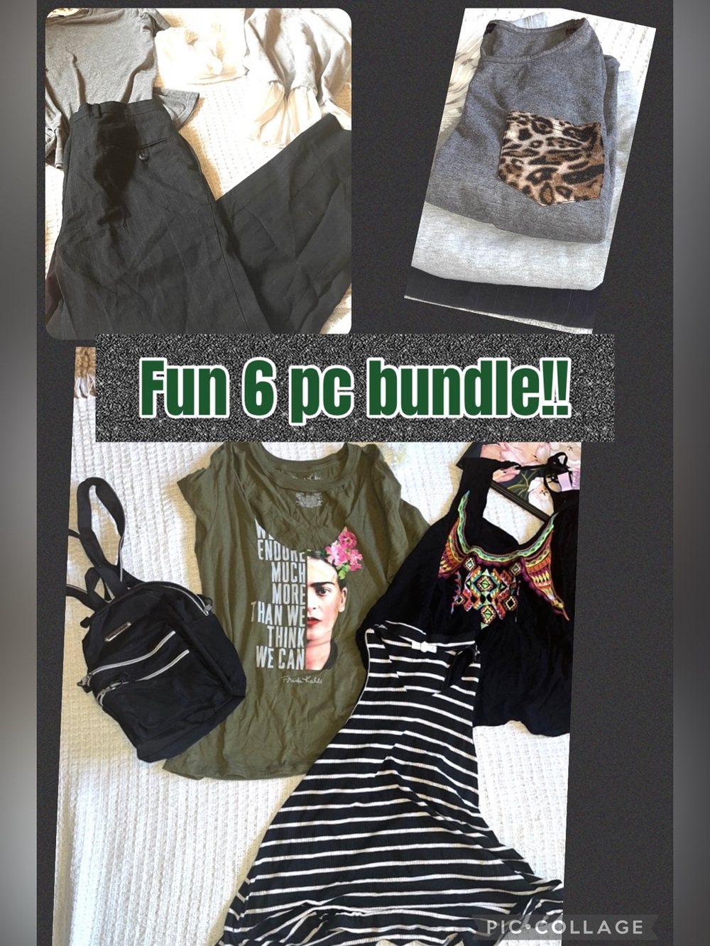 Stone Mountain Backpack & top Bundle szM-XL tops & black backpack & pants 4less$